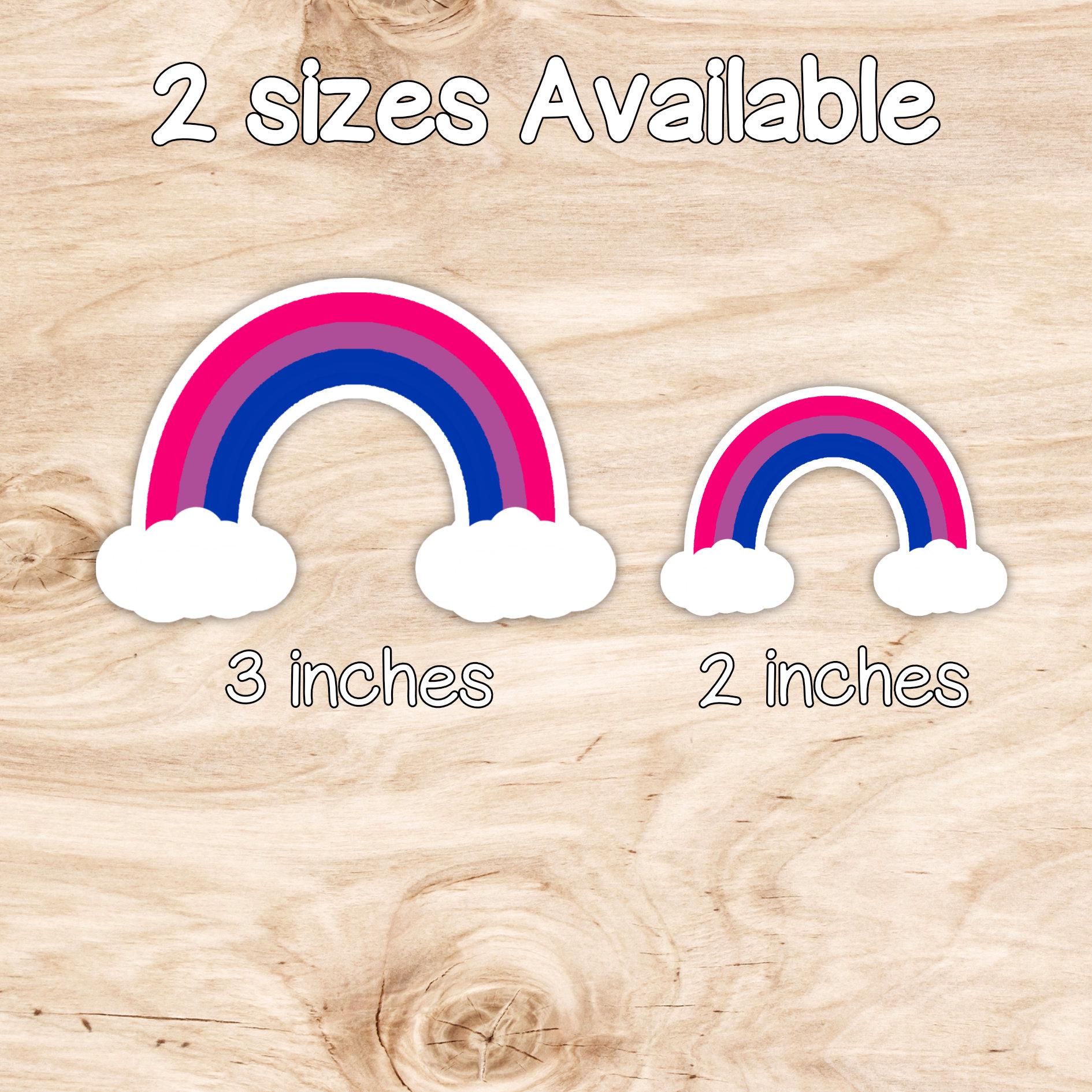 Bisexual Rainbow with Clouds Sticker - Weatherproof Vinyl - LGBTQ+ Pride