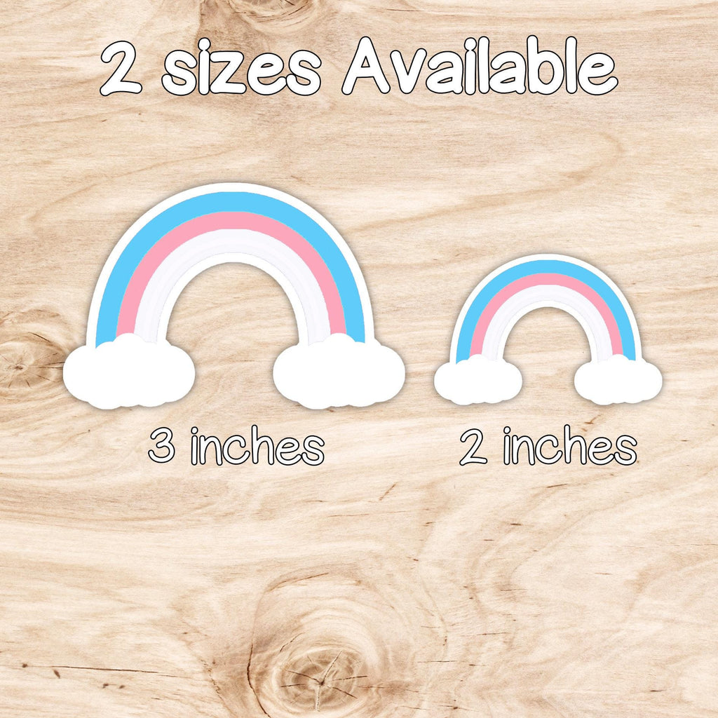 Transgender Rainbow Sticker with Clouds