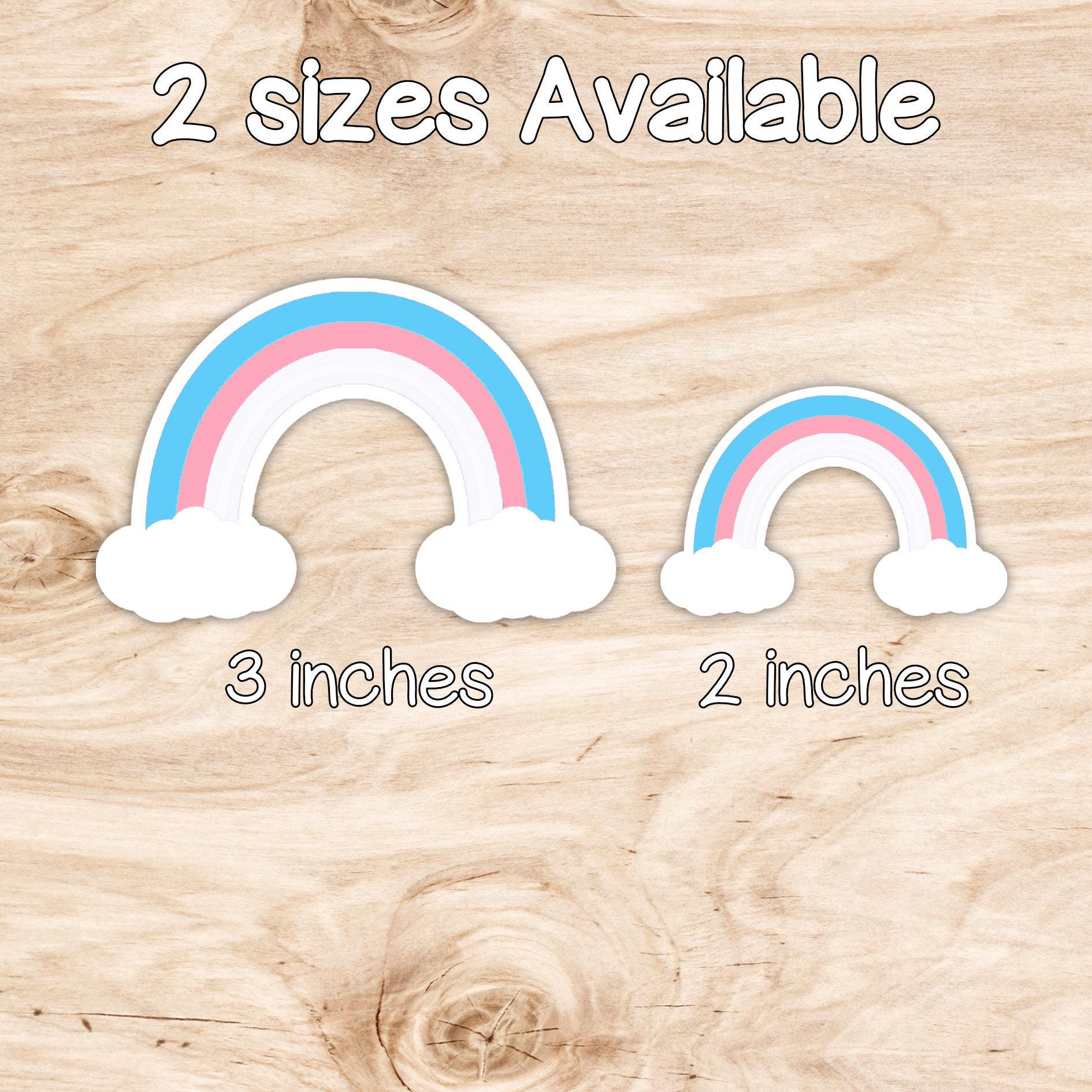 Transgender Rainbow Sticker with Clouds