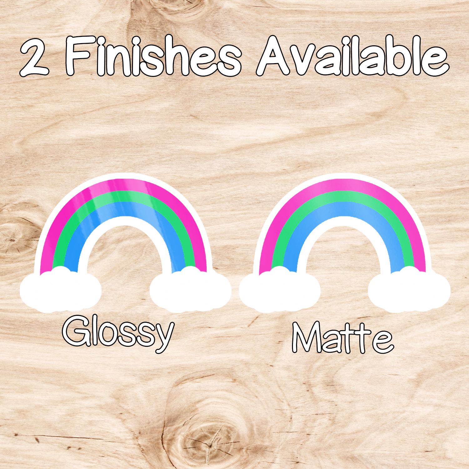 Polysexual Rainbow with Clouds Sticker - Weatherproof Vinyl - LGBTQ+ Pride