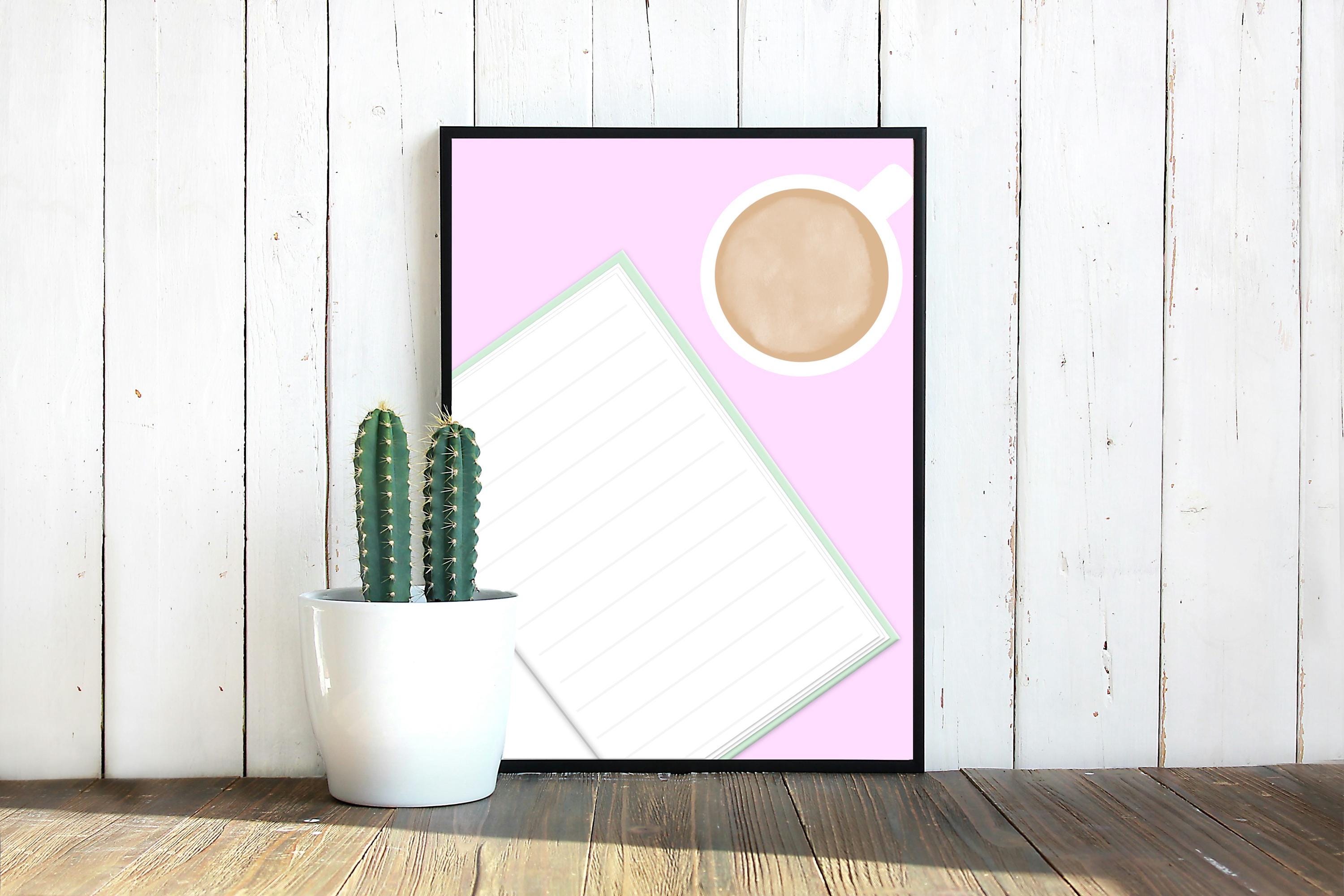 Minimal Coffee and a Good Book Bookish Art Print