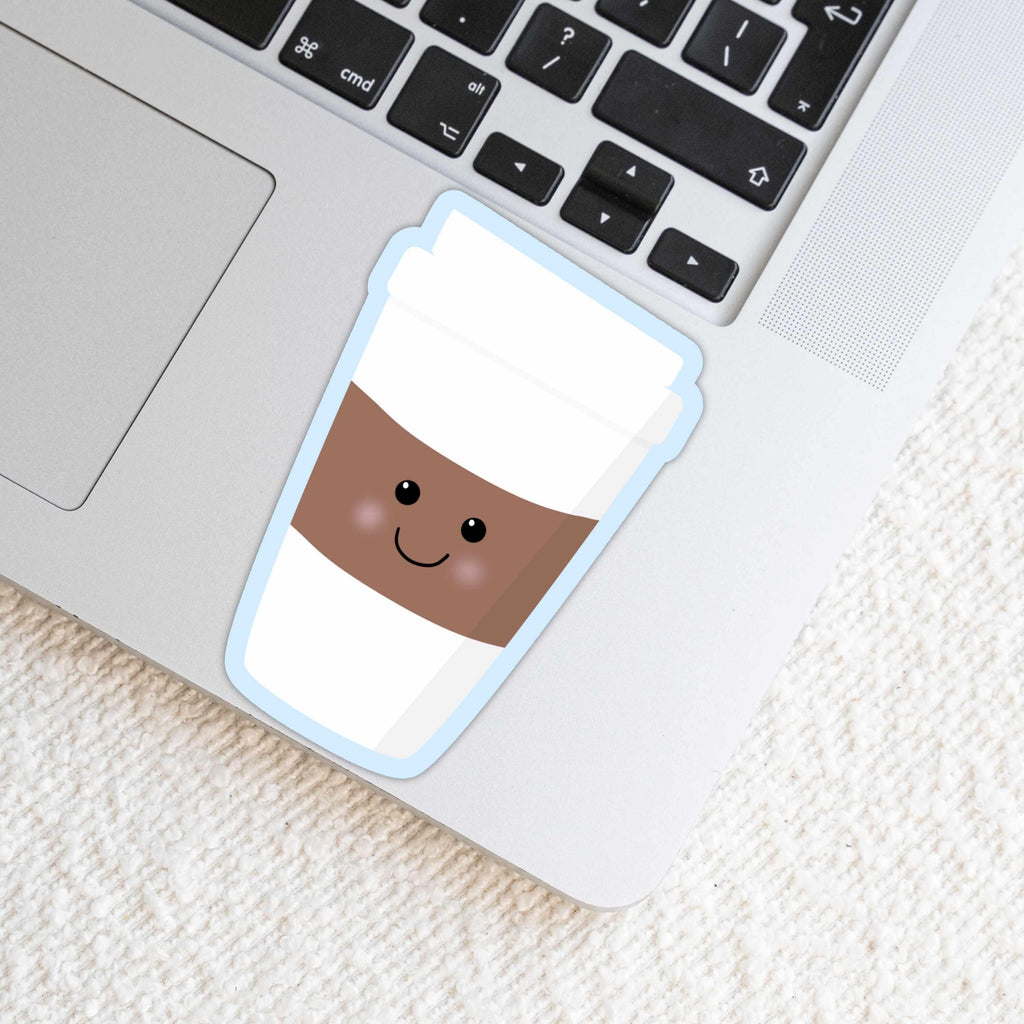 Hot To-Go Coffee Cup Sticker - Weatherproof Vinyl, Matte, 3 inches