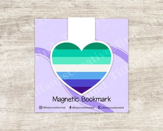 Gay Pride Heart Magnetic Bookmark – LGBTQ+ Die Cut