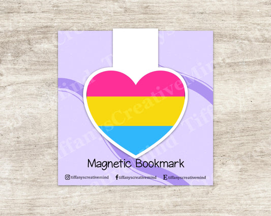 Pansexual Pride Heart Magnetic Bookmark - LGBTQ+ Die Cut