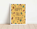 Happy Fall Yall Art Print: Letter SIze, Cozy Fall Wall Decor