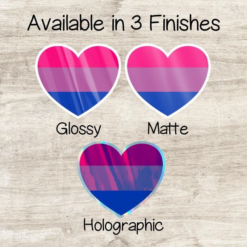 Bisexual LGBTQ+ Heart Sticker: Made with Vinyl Sticker Paper