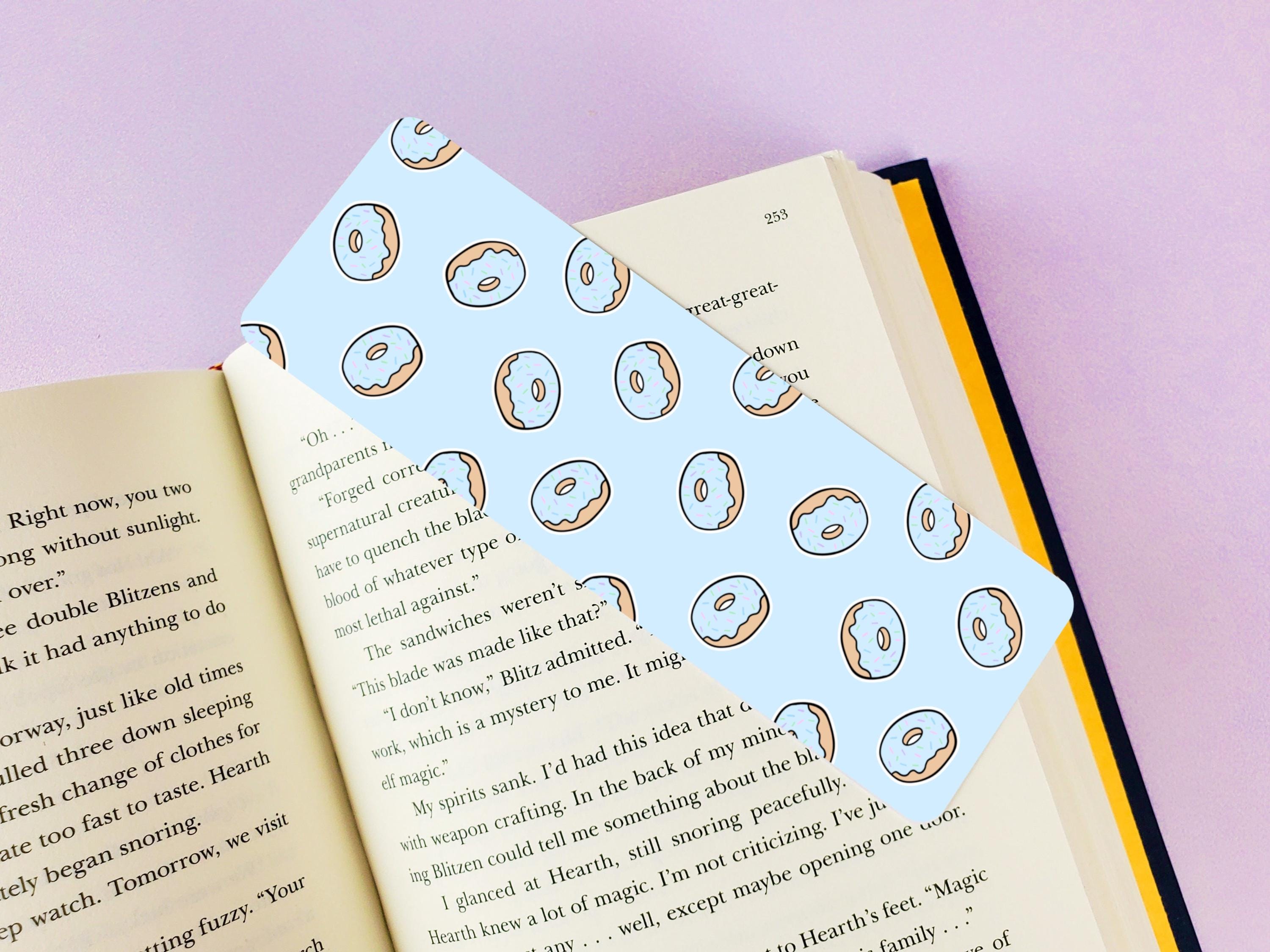 2x6 Pastel Blue Donut Pattern Bookmark