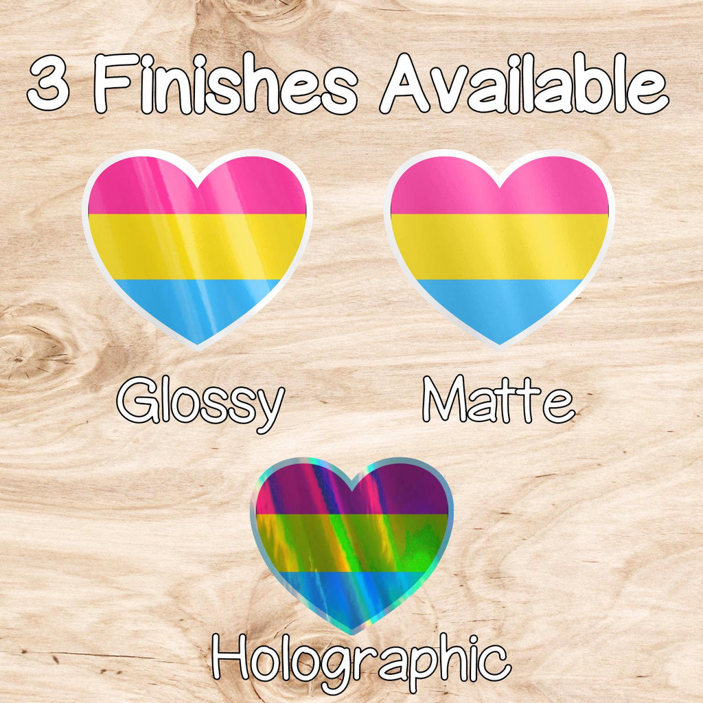 Pansexual Pride Heart Sticker: LGBTQ+ Die Cut Vinyl - Glossy, Matte, Holographic