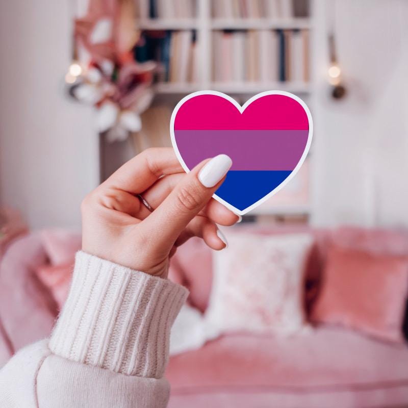 Bisexual LGBTQ+ Heart Sticker: Made with Vinyl Sticker Paper