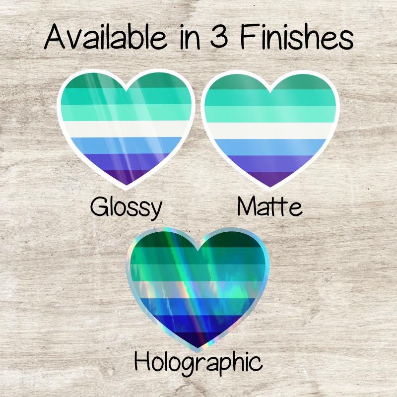 Gay Male LGBTQ+ Heart Sticker: Made with Vinyl Sticker Paper