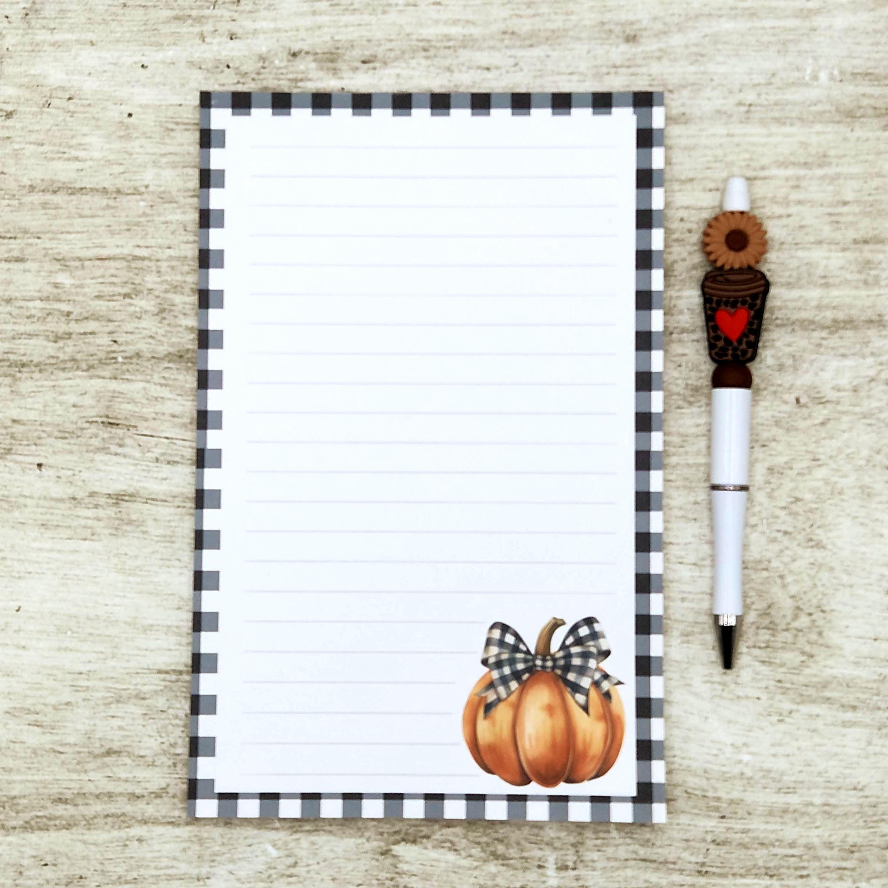 Pumpkin Plaid Half Letter Lined Notepad