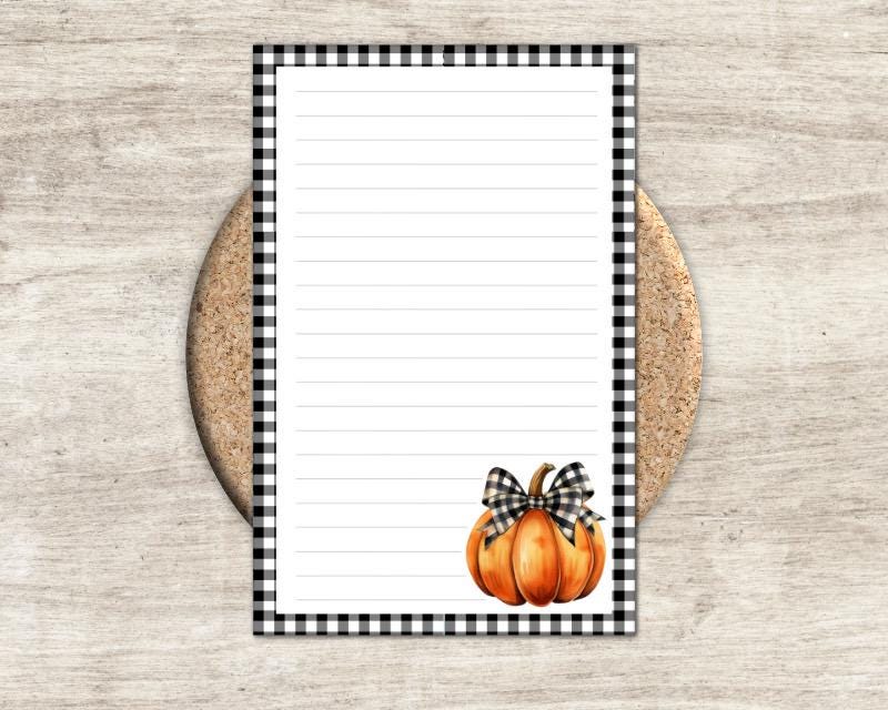 Pumpkin Plaid Half Letter Lined Notepad