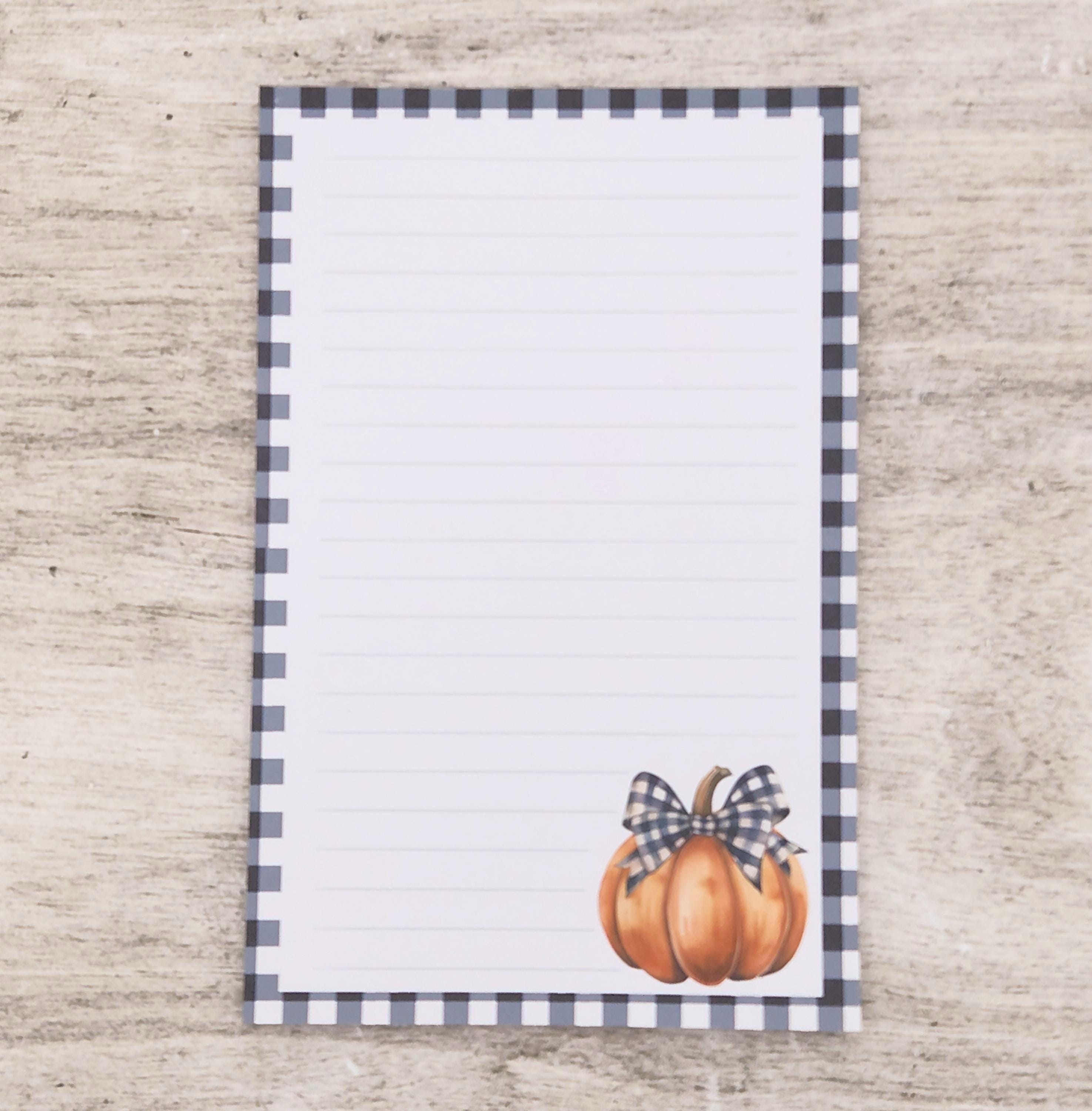 Pumpkin Plaid Half Letter Lined Notepad