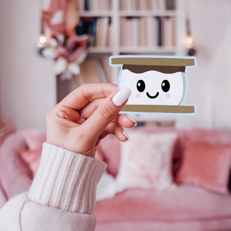 S'more Character Weatherproof Vinyl Die Cut Sticker