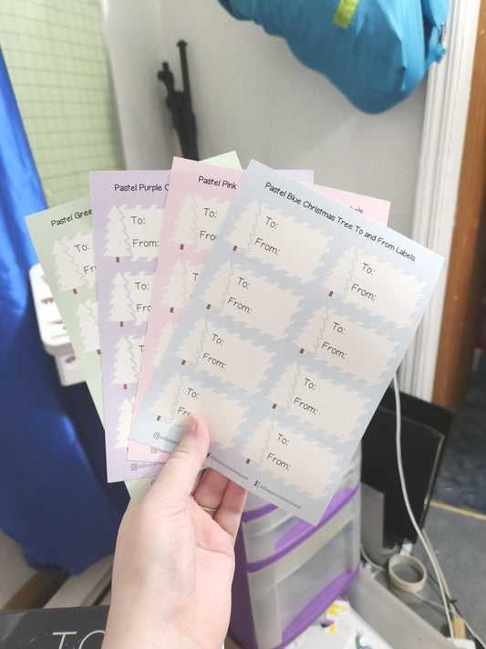 Gift Tags: To and From Gift Tag labels Sticker Sheet, WInter Theme