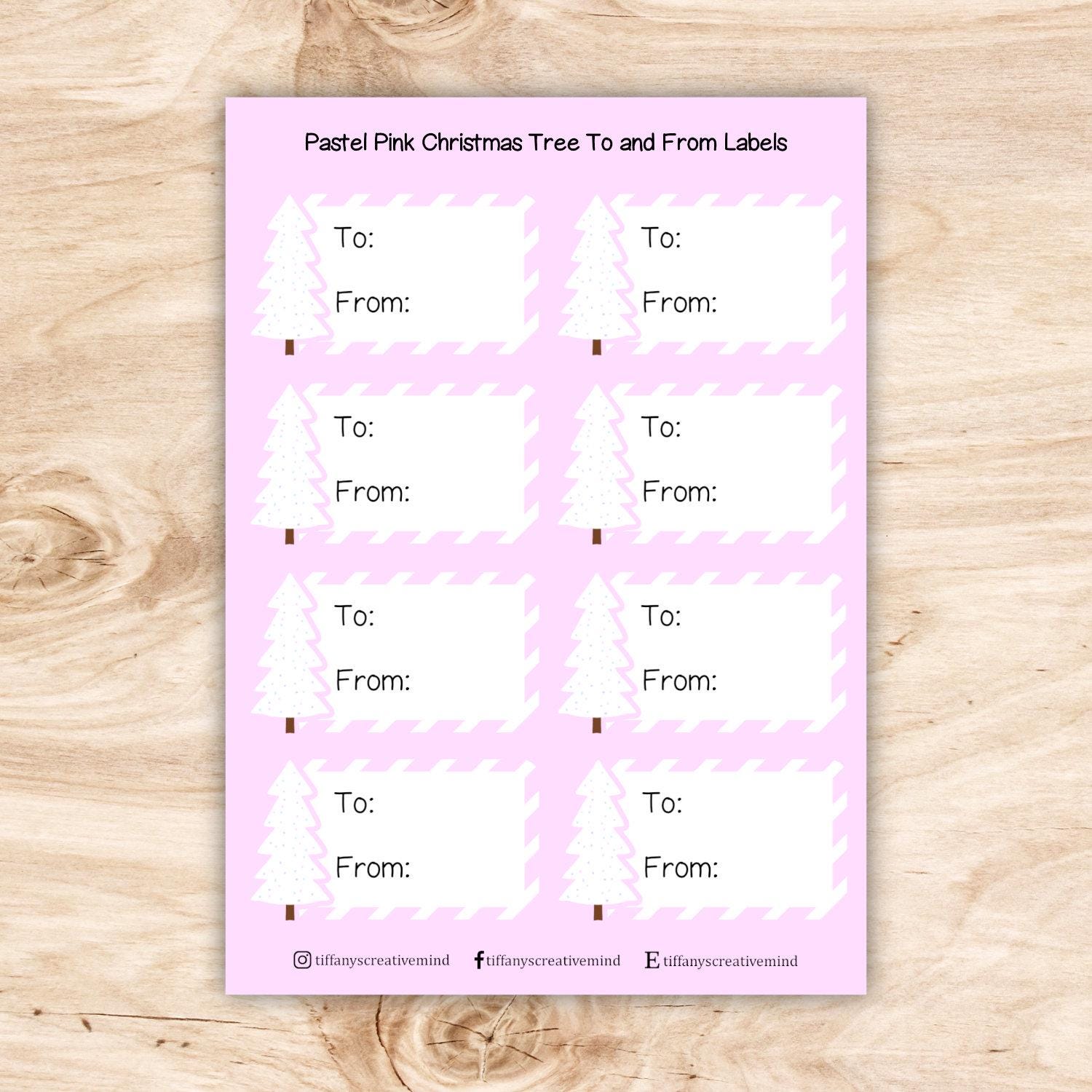 To and From Christmas Themed Label Sticker Sheet - 5x7 Size