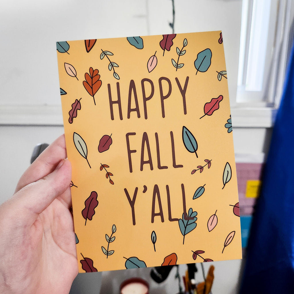 Happy Fall Yall Art Print: Letter SIze, Cozy Fall Wall Decor