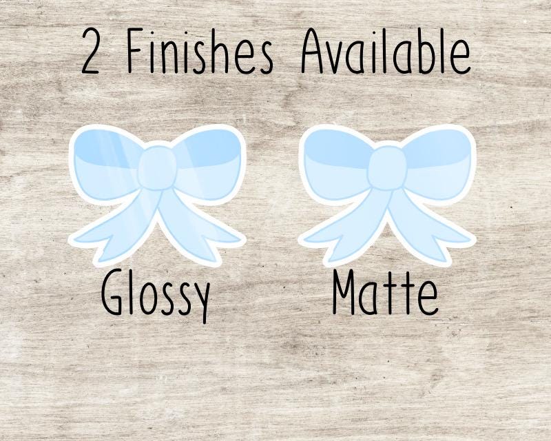Blue Bow Vinyl Sticker – Waterproof Die-Cut Sticker for Laptop, Water Bottle & Planner