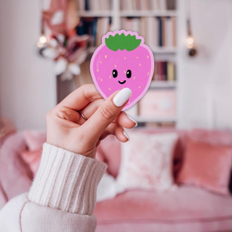 Smiling Strawberry Sticker
