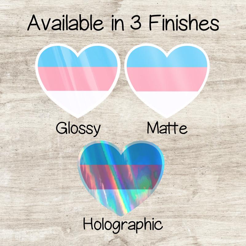 Transgender LGBTQ+ Heart Sticker: Made with Vinyl Sticker Paper