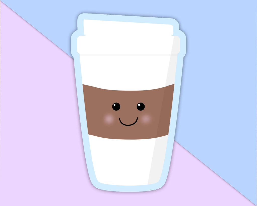 Hot To-Go Coffee Cup Sticker - Weatherproof Vinyl, Matte, 3 inches