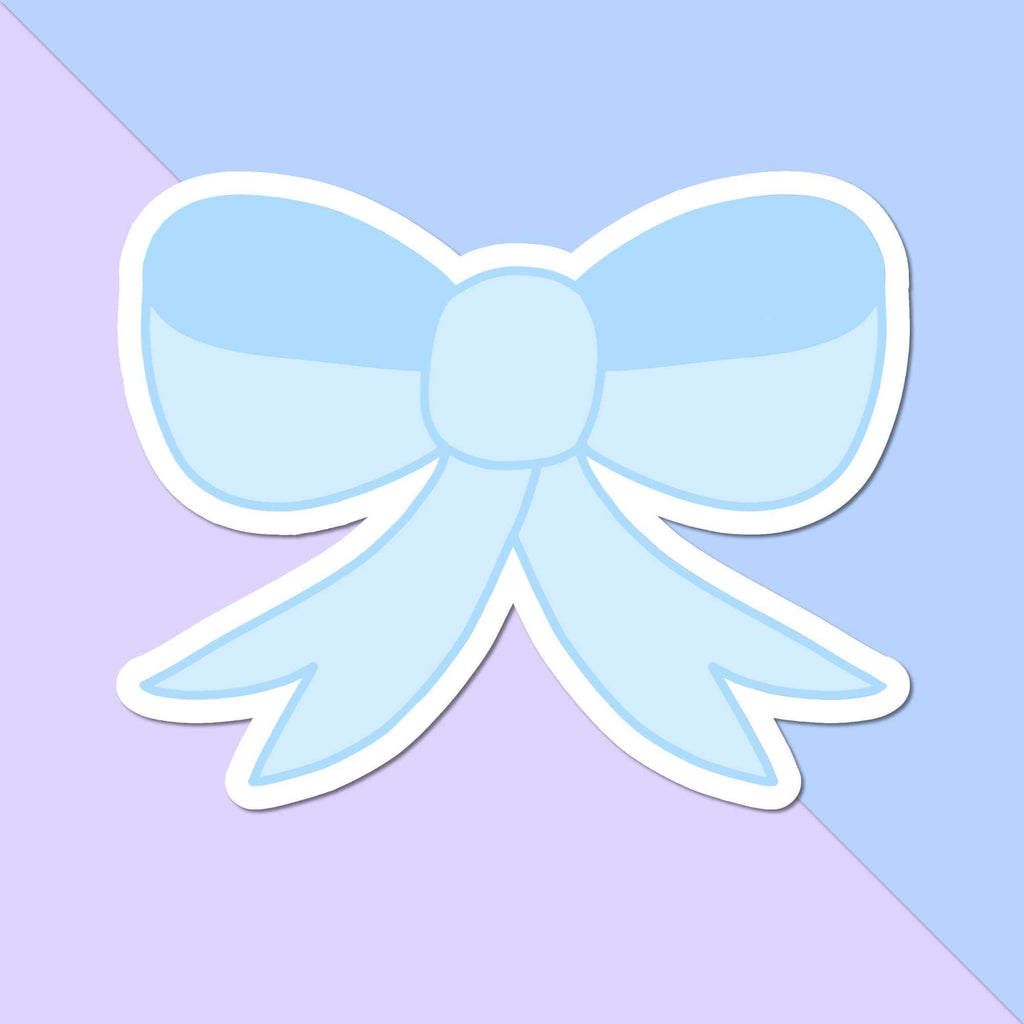 Blue Bow Vinyl Sticker – Waterproof Die-Cut Sticker for Laptop, Water Bottle & Planner