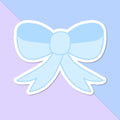 Blue Bow Vinyl Sticker – Waterproof Die-Cut Sticker for Laptop, Water Bottle & Planner