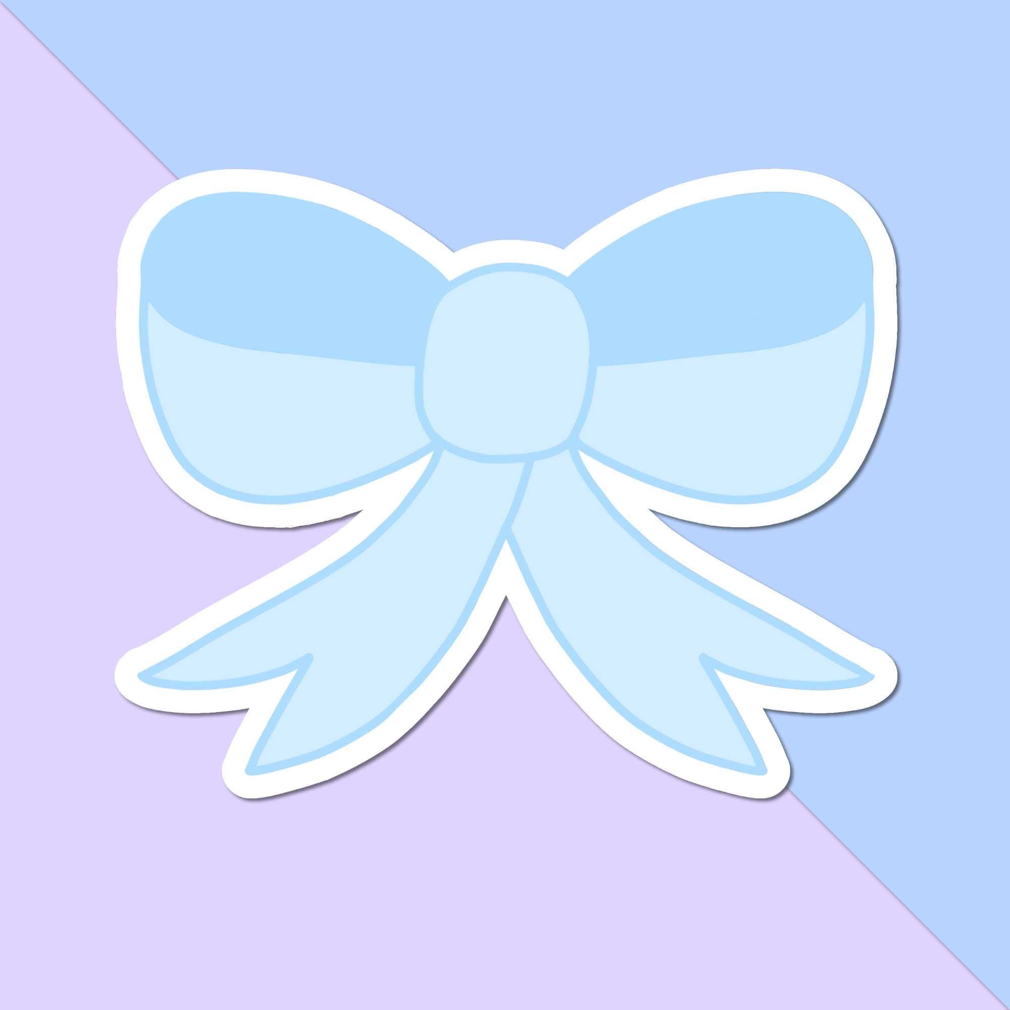 Blue Bow Vinyl Sticker – Waterproof Die-Cut Sticker for Laptop, Water Bottle & Planner
