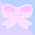 Pink Bow Sticker: Waterproof Vinyl, 3 inches, 2 inches, Matte, Glossy