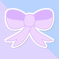 Purple Bow Sticker: Waterproof Vinyl, 3 inches, 2 inches, Matte, Glossy