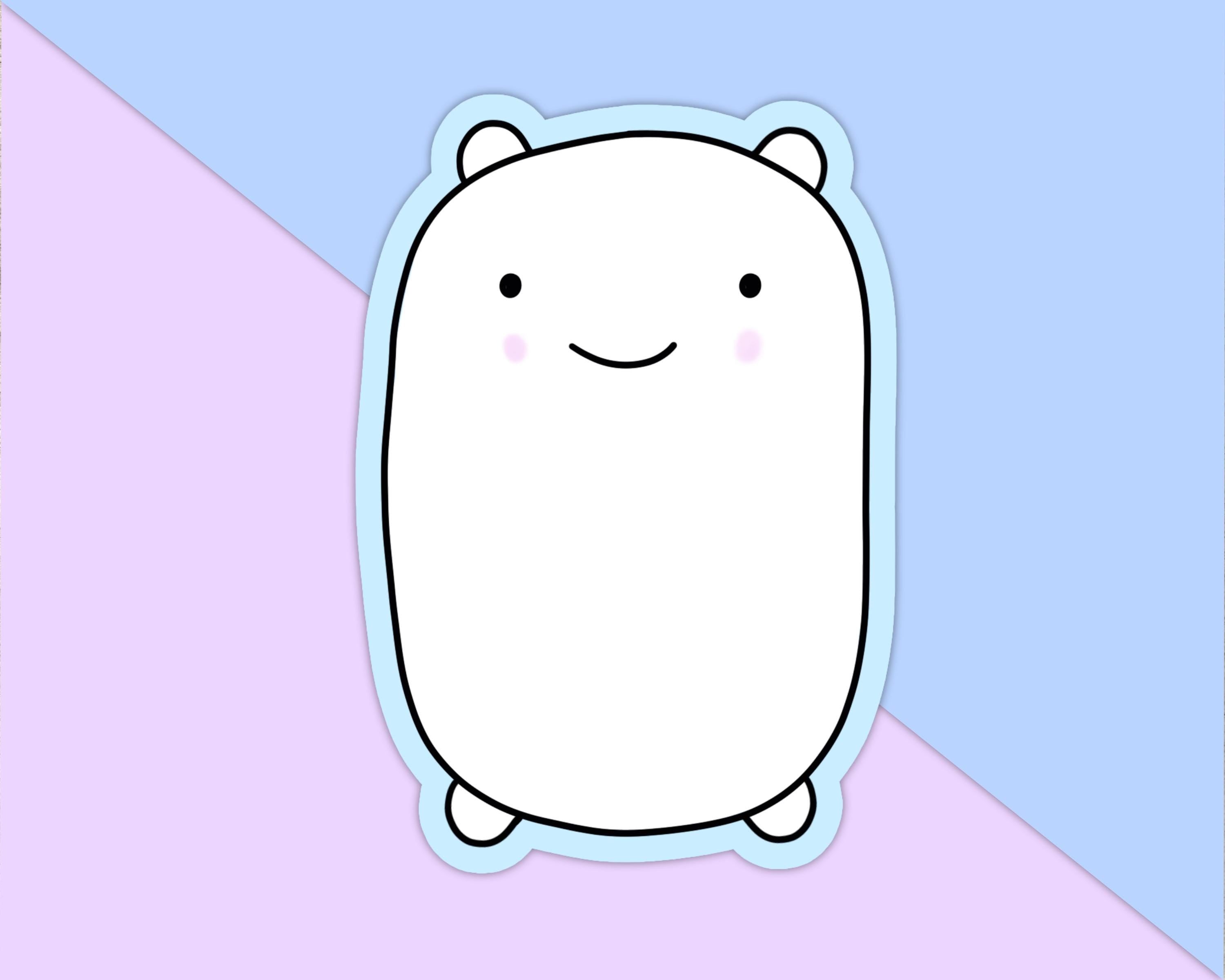 Marshmallow Bear Character Weatherproof Vinyl Die Cut Sticker