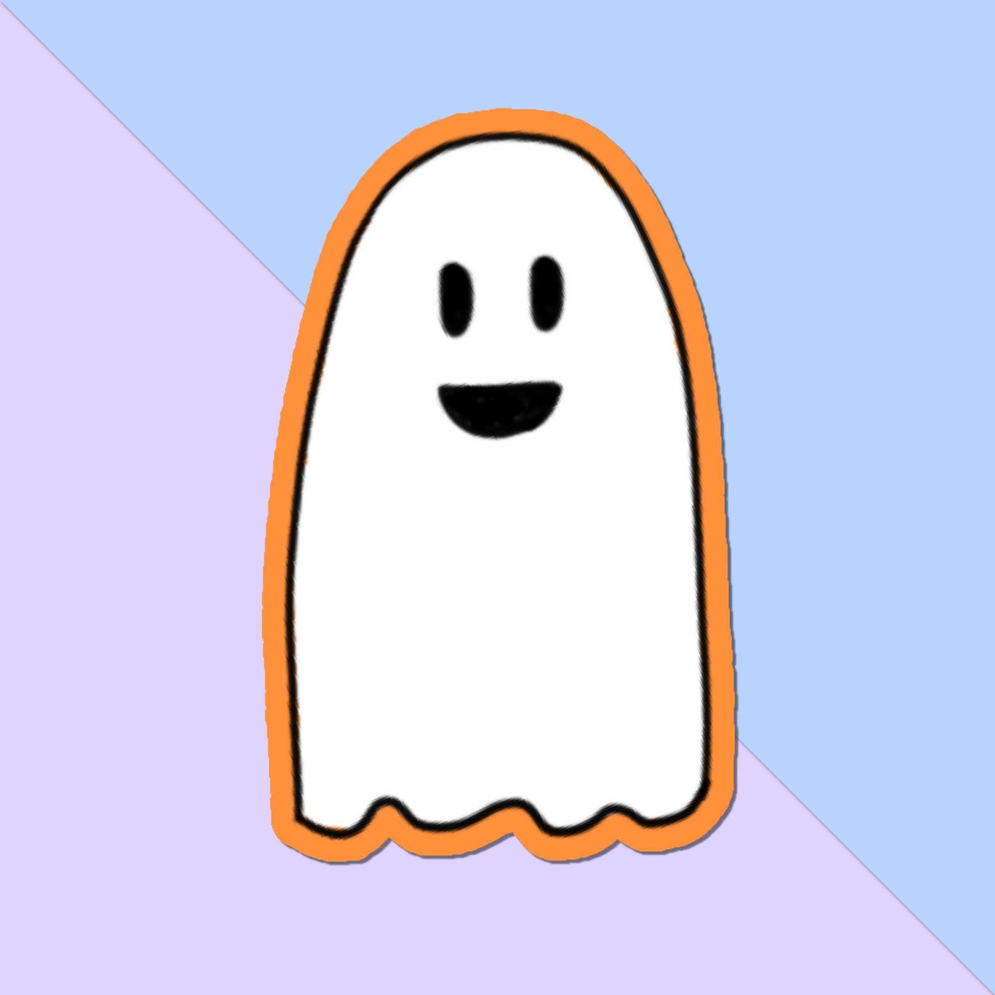 Smiling Ghost Sticker: Halloween Decor