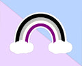Asexual Rainbow with Clouds Sticker - Weatherproof Vinyl - LGBTQ+ Pride