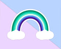 Gay Male Rainbow with Clouds Sticker - Weatherproof Vinyl - LGBTQ+ Pride