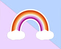 Lesbian Rainbow with Clouds Sticker - Weatherproof Vinyl - LGBTQ+ Pride