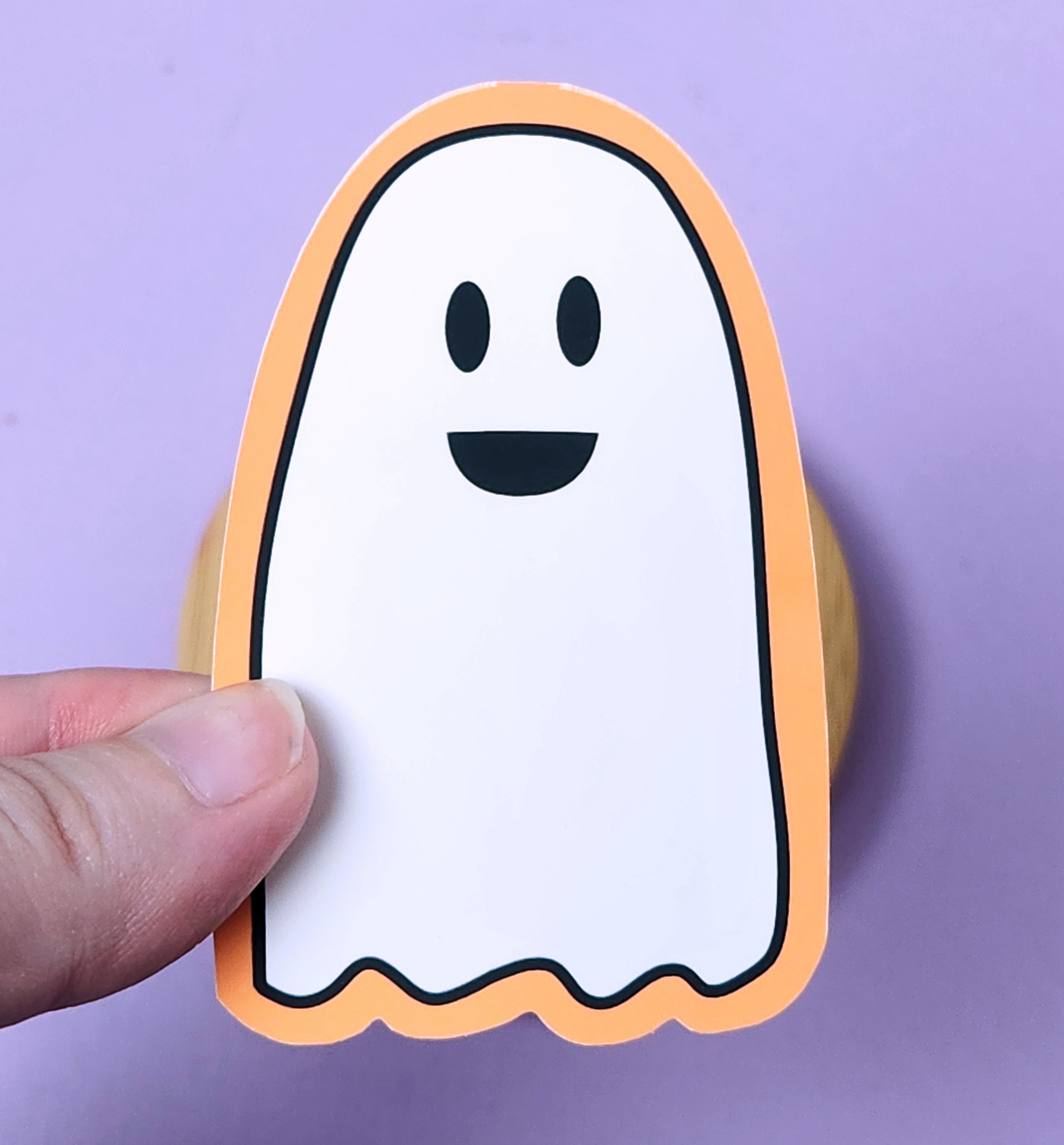 Smiling Ghost Sticker: Halloween Decor
