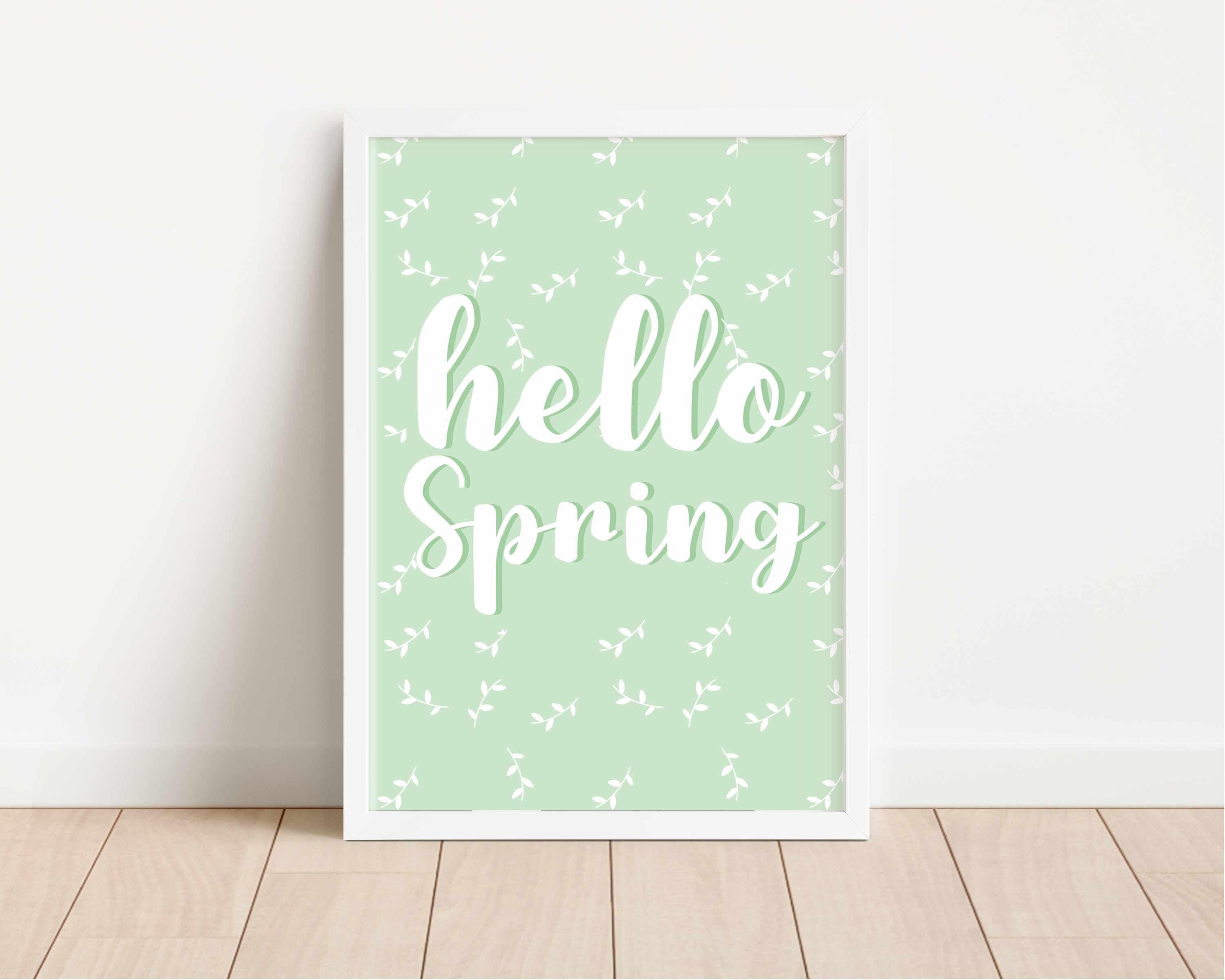 Hello Spring Wall Art Print: Spring Home Decor