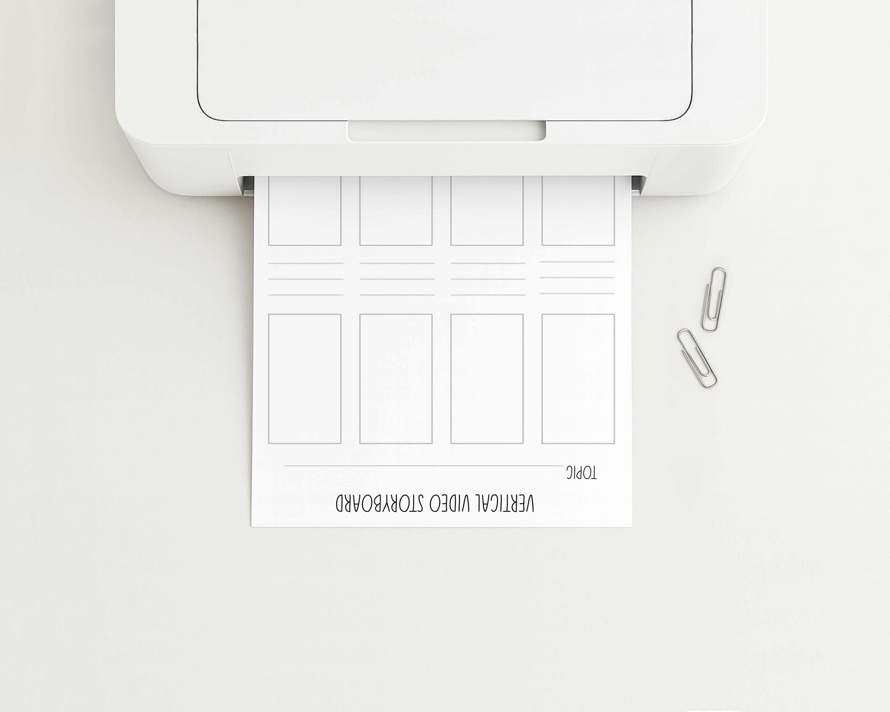 Storyboard Template for Vertical Video: PDF File