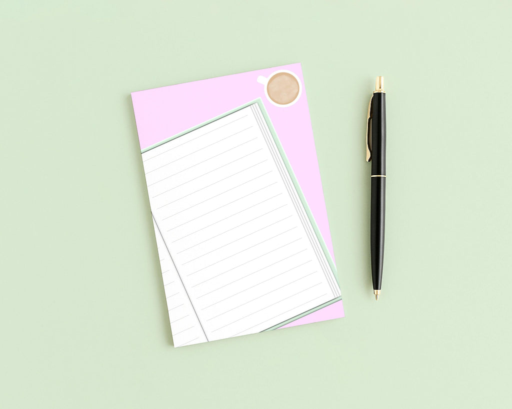 Coffee and a Good Book 4x6 Notepad