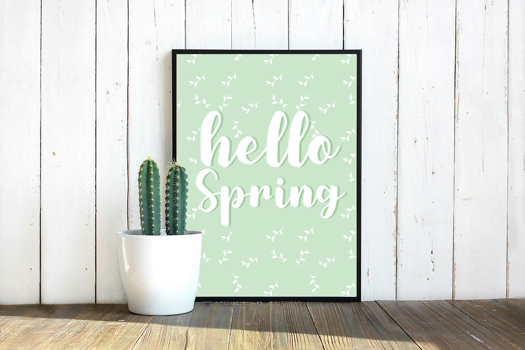 Hello Spring Wall Art Print: Spring Home Decor