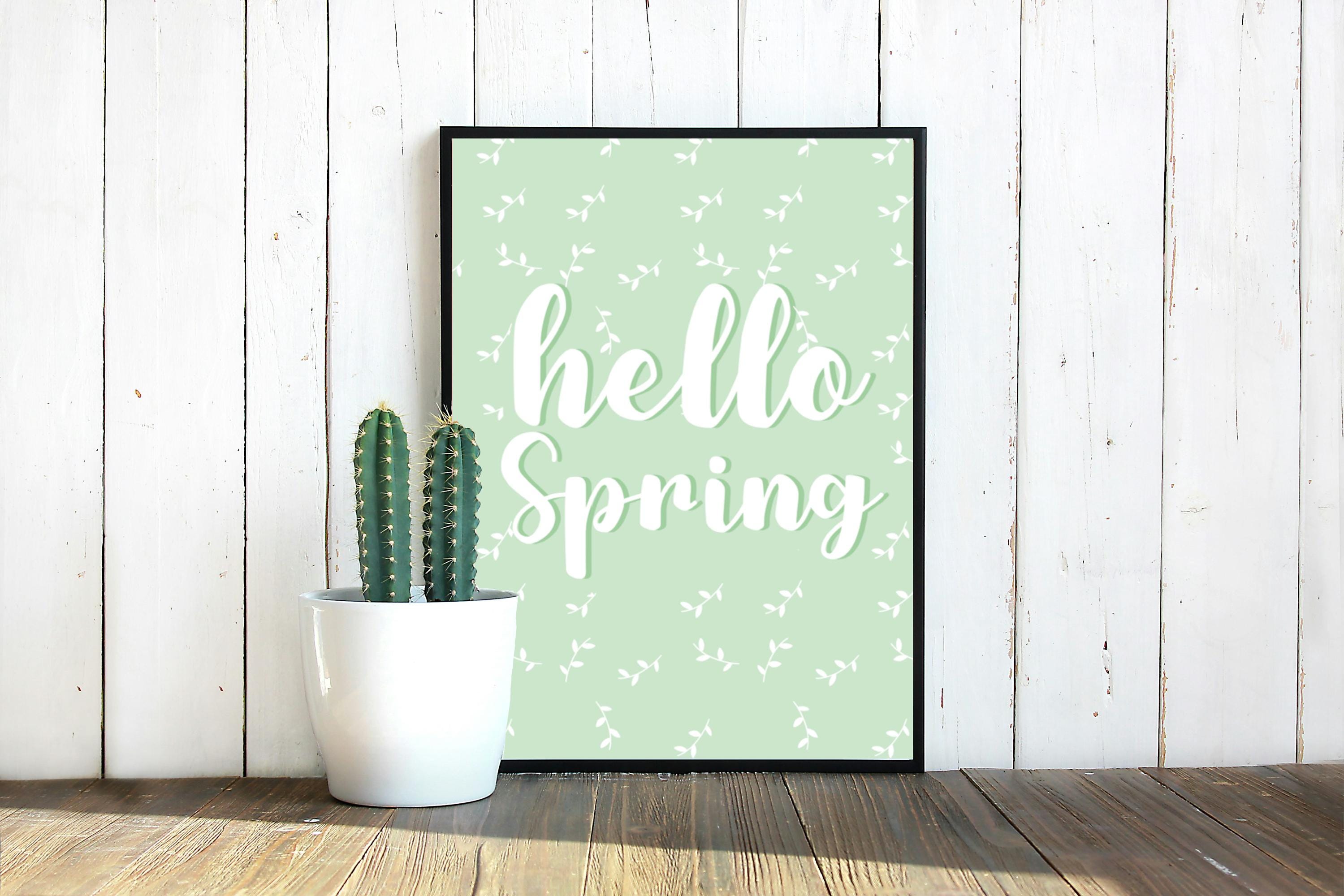 Hello Spring Wall Art Print: Spring Home Decor