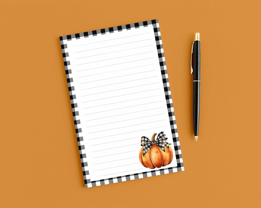 Pumpkin Plaid Half Letter Lined Notepad