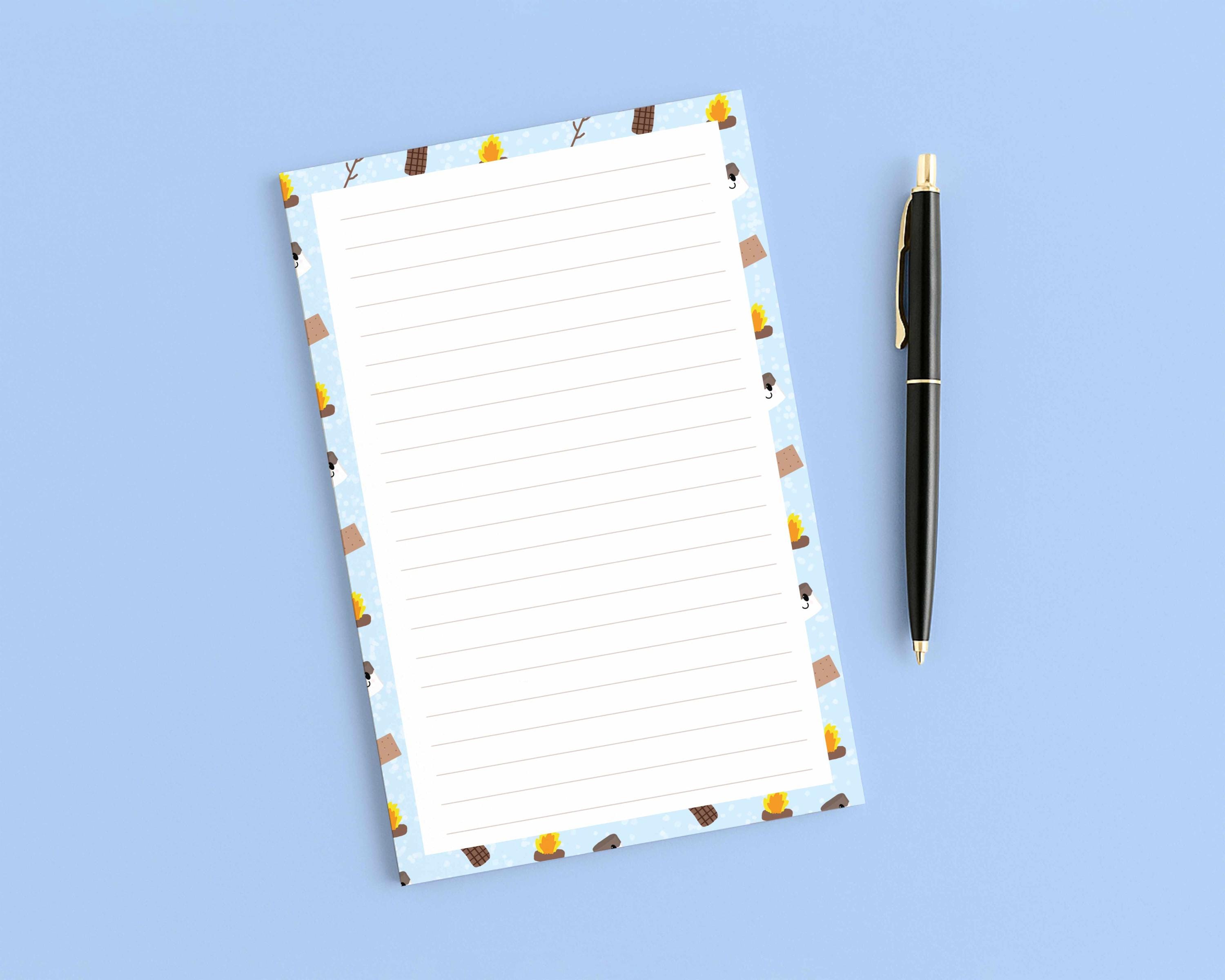 S'mores Elements Pattern 5.5 x 8.5 inch Lined Notepad