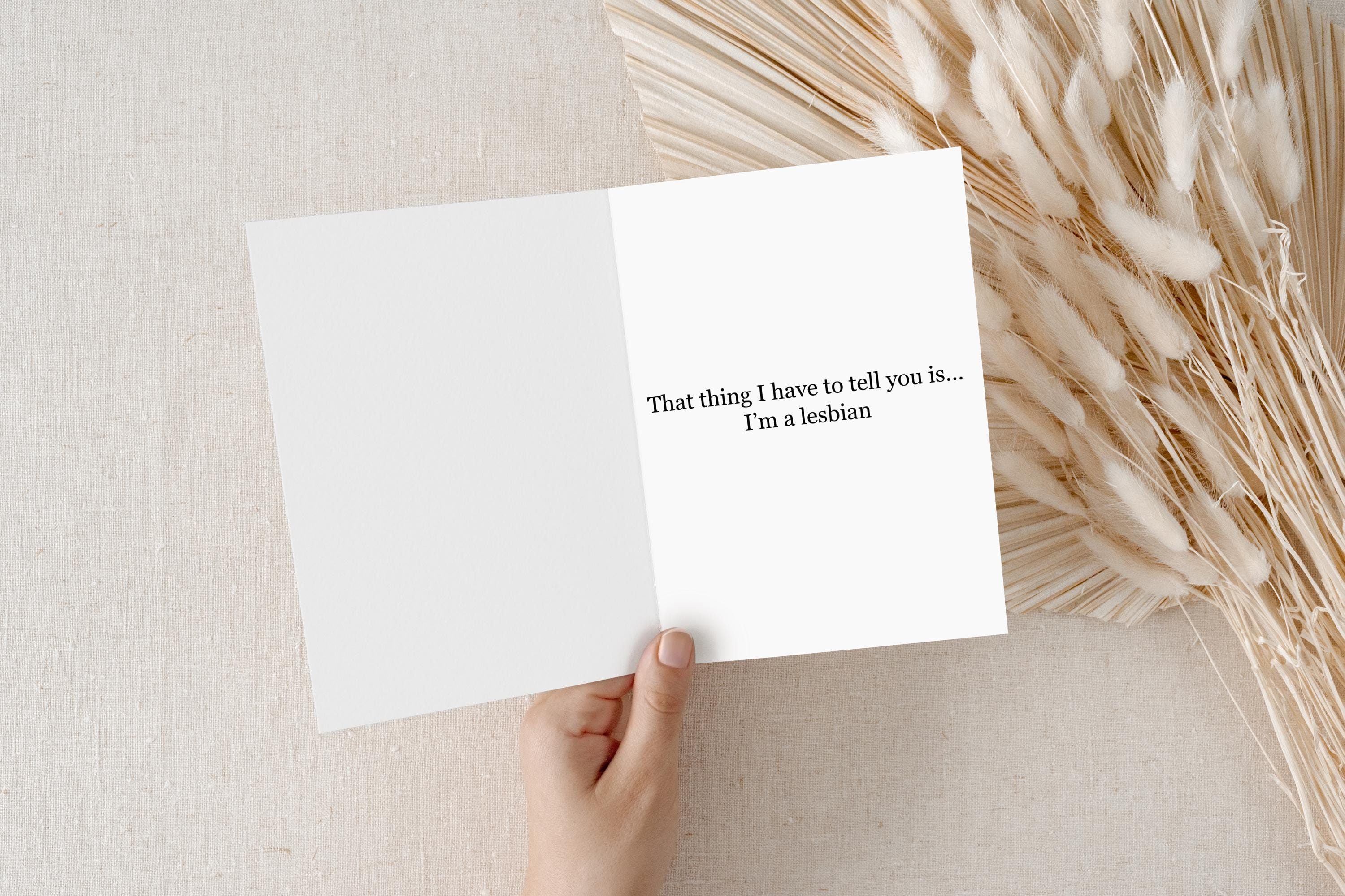 Lesbian Coming Out Greeting Card: 5x7, Matte