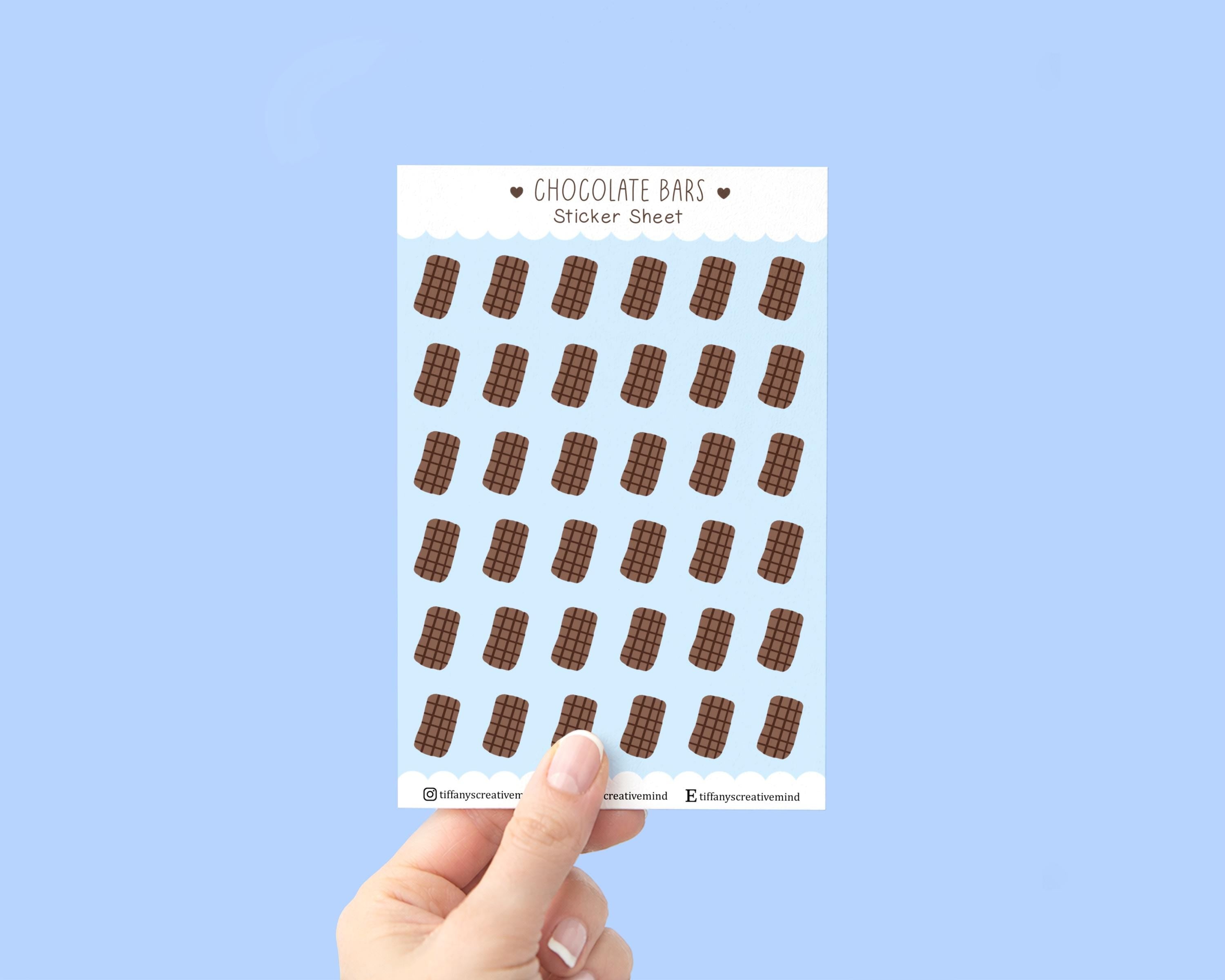 Chocolate Bars 4x6 inch Sticker Sheet