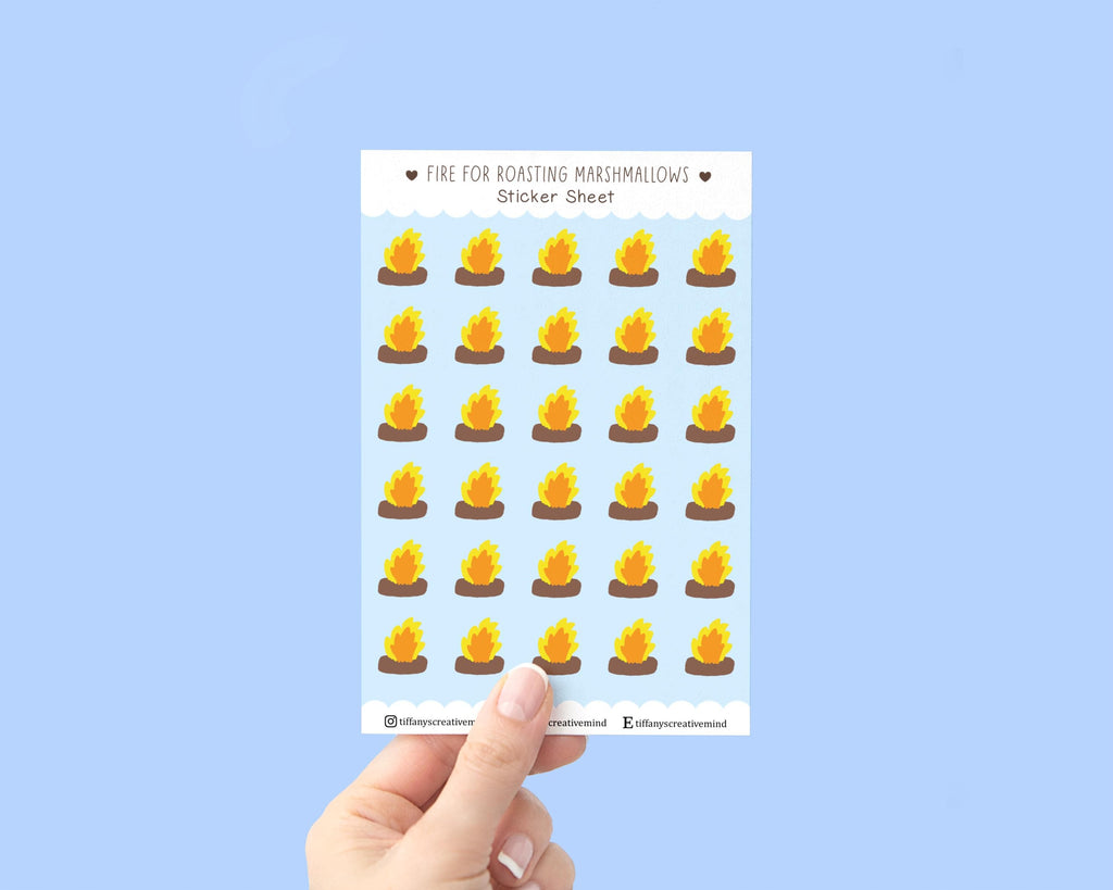 Fire for Roasting Marshmallows 4x6 inch Sticker Sheet