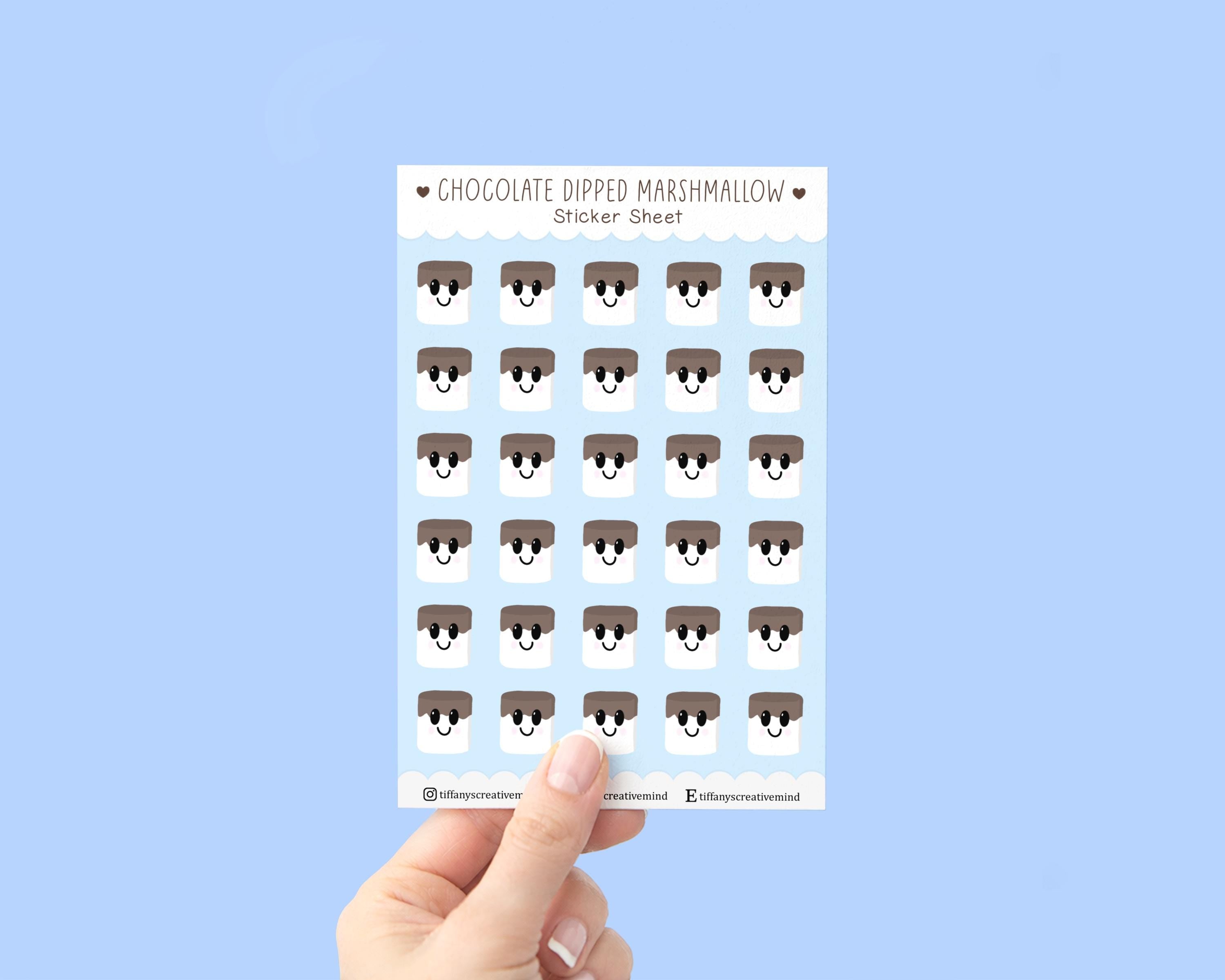 Chocolate Dipped Marshmallows 4x6 inch Sticker Sheet