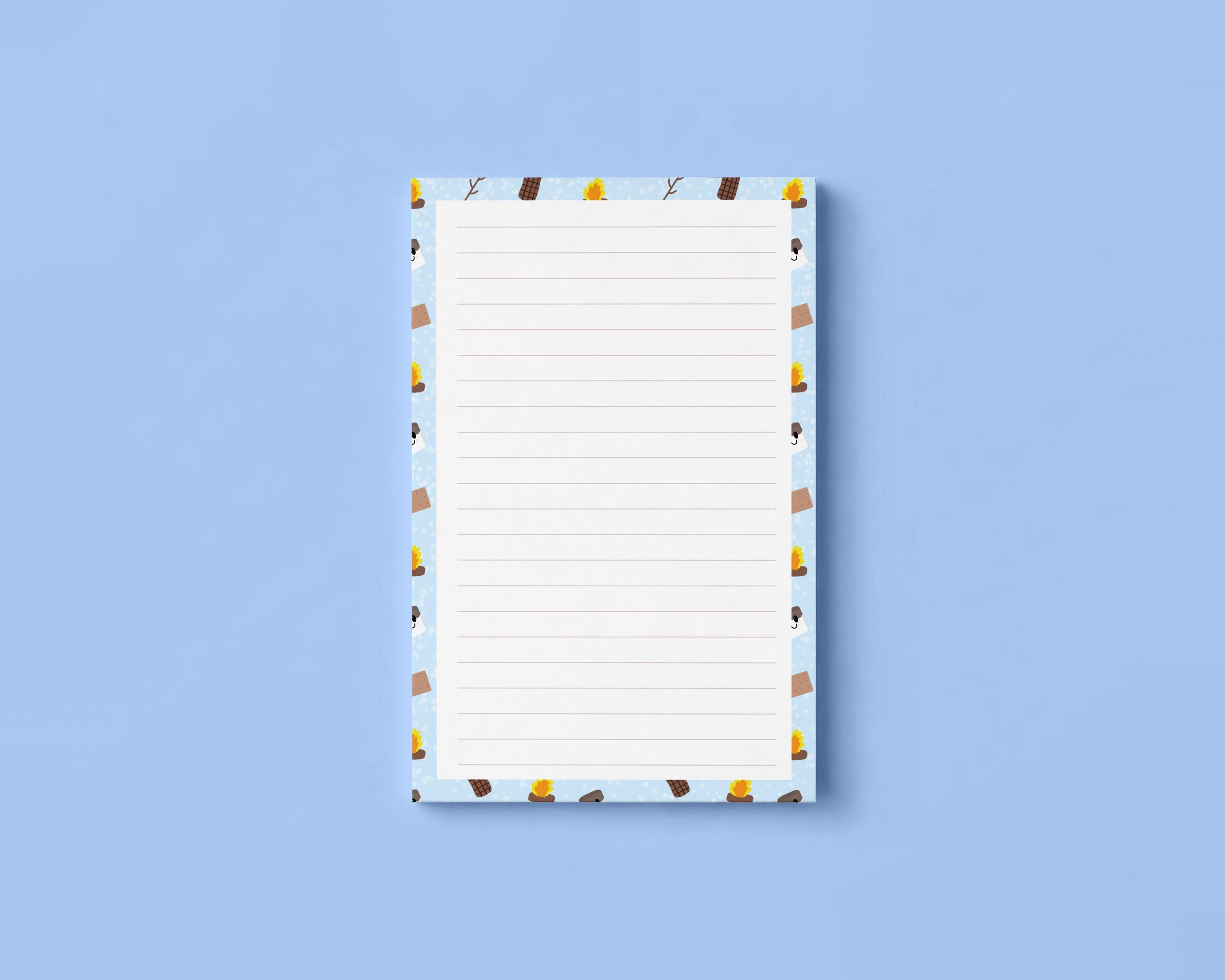 S'mores Elements Pattern 5.5 x 8.5 inch Lined Notepad