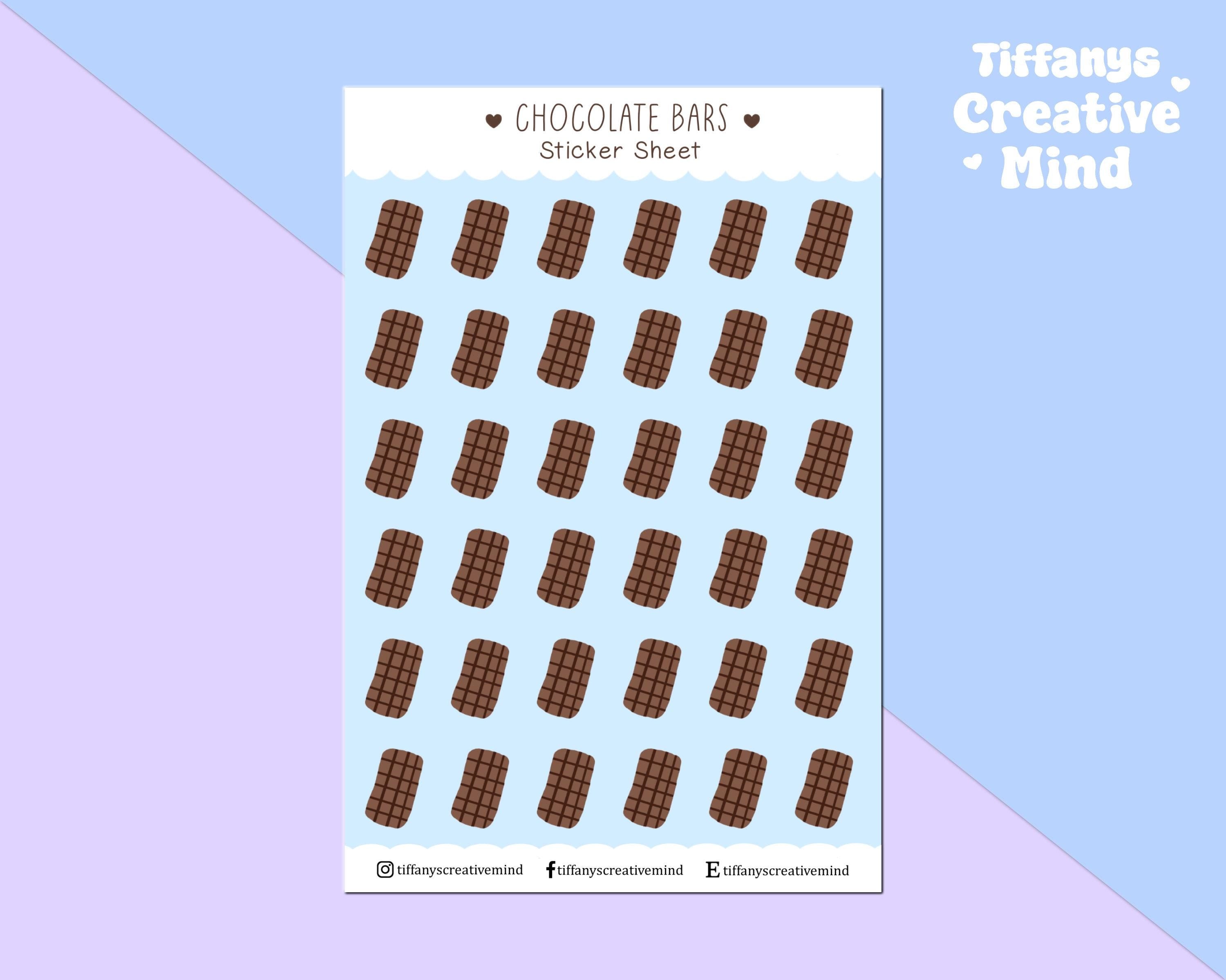 Chocolate Bars 4x6 inch Sticker Sheet