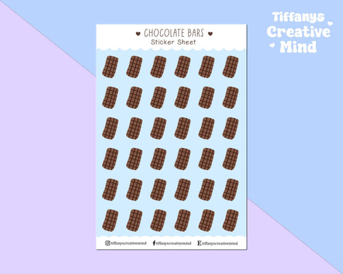 Chocolate Bars 4x6 inch Sticker Sheet